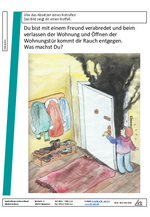 Arbeitsblatt Kindergarten Notruf Brand Treppenraum