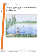 Arbeitsblatt - Grundschule - Notruf - Badeunfall