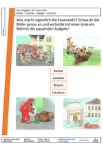 Arbeitsblatt - Grundschule - Aufgaben der Feuerwehr