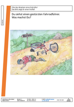 Arbeitsblatt - Grundschule - Notruf - Fahrradunfall